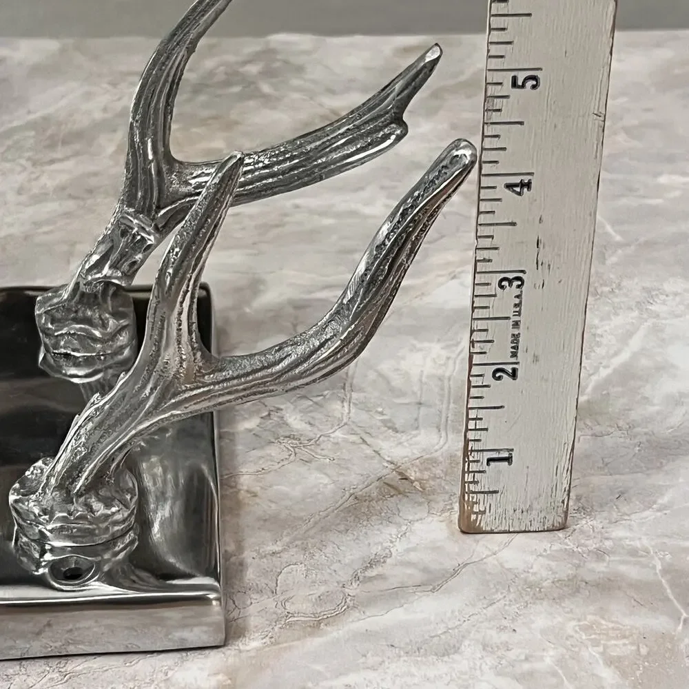 Double Antler Horn Inspired Hook Coat Hanger Western Home Decor Metal